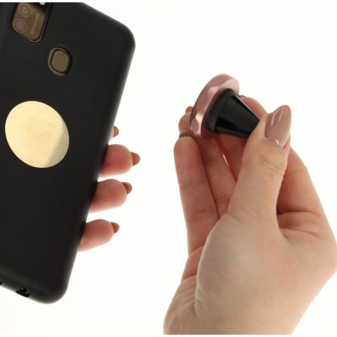 Uchwyt magnetyczny do telefonu holder samochodowy na kratkę wywiew różowy Uchwyt magnetyczny do telefonu holder samochodowy na kratkę wywiew różowy