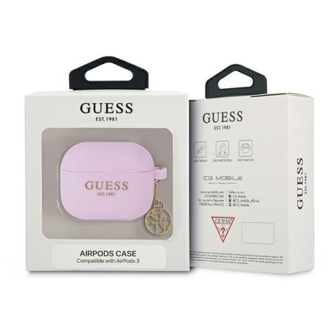 Guess 4G Charms Silicone Case - Etui AirPods 3 (Purple) Guess 4G Charms Silicone Case - Etui AirPods 3 (Purple)