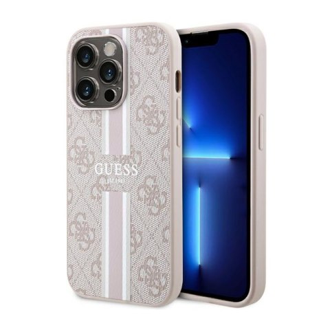 Guess 4G Printed Stripes MagSafe - Etui iPhone 14 Pro Max (Różowy) Guess 4G Printed Stripes MagSafe - Etui iPhone 14 Pro Max (Różowy)