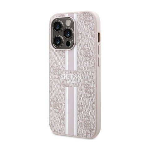 Guess 4G Printed Stripes MagSafe - Etui iPhone 14 Pro Max (Różowy) Guess 4G Printed Stripes MagSafe - Etui iPhone 14 Pro Max (Różowy)