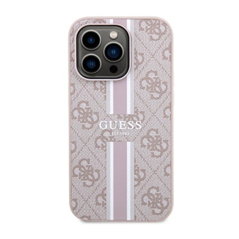 Guess 4G Printed Stripes MagSafe - Etui iPhone 14 Pro Max (Różowy) Guess 4G Printed Stripes MagSafe - Etui iPhone 14 Pro Max (Różowy)