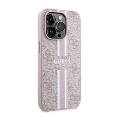 Guess 4G Printed Stripes MagSafe - Etui iPhone 14 Pro Max (Różowy) Guess 4G Printed Stripes MagSafe - Etui iPhone 14 Pro Max (Różowy)