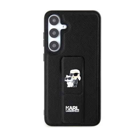 Karl Lagerfeld Gripstand Saffiano Karl & Choupette Pins - Etui Samsung Galaxy S24 Ultra (czarny) Karl Lagerfeld Gripstand Saffiano Karl & Choupette Pins - Etui Samsung Galaxy S24 Ultra (czarny)