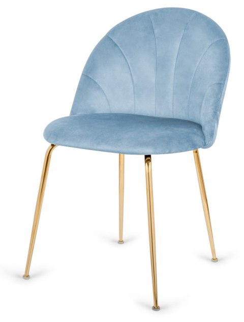 Krzesło tapicerowane CAMILA LIGHT BLUE VELVET GOLD Krzesło tapicerowane CAMILA LIGHT BLUE VELVET GOLD
