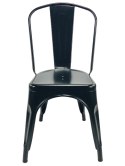 Zestaw 4 sztuk krzeseł metalowych loft CORSICA BLACK TOLIX