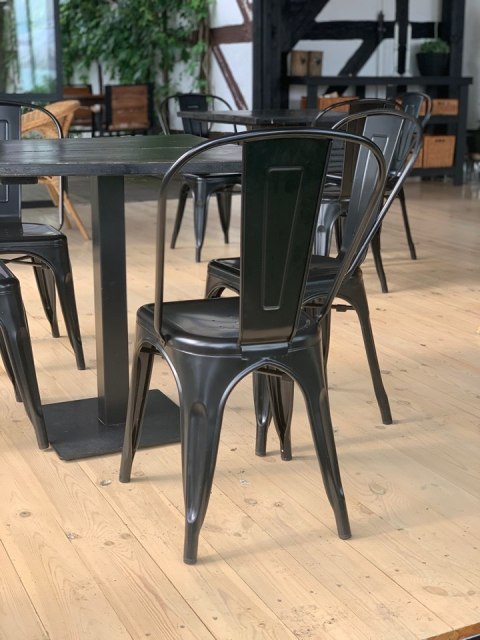 Zestaw 4 sztuk krzeseł metalowych loft CORSICA BLACK TOLIX Zestaw 4 sztuk krzeseł metalowych loft CORSICA BLACK TOLIX