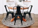 Zestaw 4 sztuk krzeseł metalowych loft CORSICA BLACK TOLIX