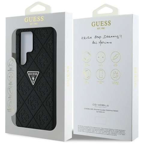 Guess Hot Stamp 4G Pattern Triangle Metal Logo - Etui Samsung Galaxy S25 Ultra (czarny) Guess Hot Stamp 4G Pattern Triangle Metal Logo - Etui Samsung Galaxy S25 Ultra (czarny)