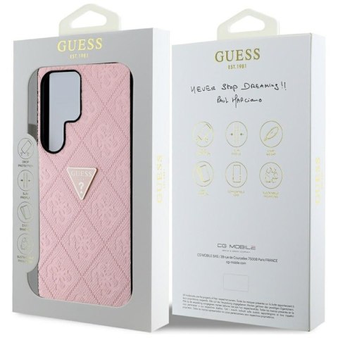 Guess Hot Stamp 4G Pattern Triangle Metal Logo - Etui Samsung Galaxy S25 Ultra (różowy) Guess Hot Stamp 4G Pattern Triangle Metal Logo - Etui Samsung Galaxy S25 Ultra (różowy)