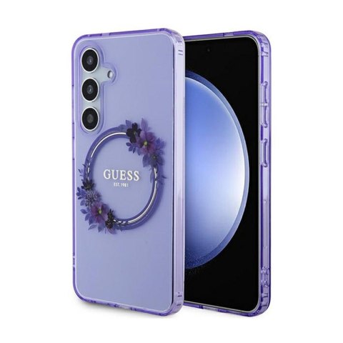 Guess IML Flowers Wreath MagSafe - Etui Samsung Galaxy S24 (fioletowy) Guess IML Flowers Wreath MagSafe - Etui Samsung Galaxy S24 (fioletowy)