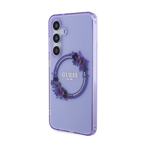 Guess IML Flowers Wreath MagSafe - Etui Samsung Galaxy S24 (fioletowy) Guess IML Flowers Wreath MagSafe - Etui Samsung Galaxy S24 (fioletowy)