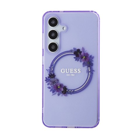 Guess IML Flowers Wreath MagSafe - Etui Samsung Galaxy S24 (fioletowy) Guess IML Flowers Wreath MagSafe - Etui Samsung Galaxy S24 (fioletowy)
