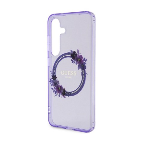Guess IML Flowers Wreath MagSafe - Etui Samsung Galaxy S24 (fioletowy) Guess IML Flowers Wreath MagSafe - Etui Samsung Galaxy S24 (fioletowy)