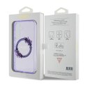 Guess IML Flowers Wreath MagSafe - Etui Samsung Galaxy S24 (fioletowy)
