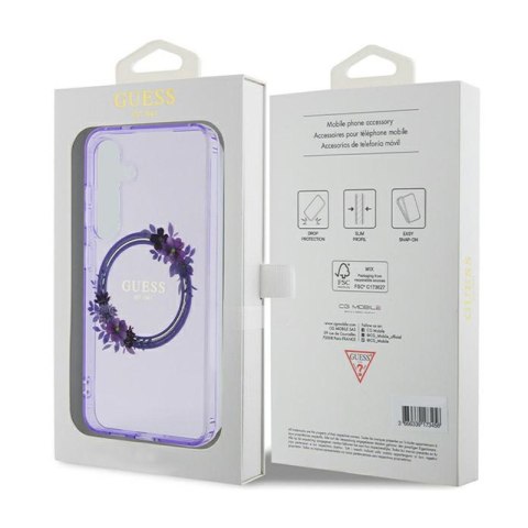 Guess IML Flowers Wreath MagSafe - Etui Samsung Galaxy S24 (fioletowy) Guess IML Flowers Wreath MagSafe - Etui Samsung Galaxy S24 (fioletowy)