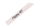 Szarfa Happy 40, czterdziestka - kremowa, 76 cm