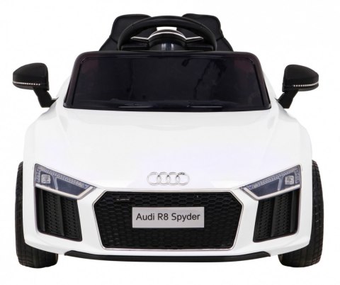 Audi R8 na akumulator dla dzieci Biały + Pilot + EVA + Wolny Start + MP3 LED Audi R8 na akumulator dla dzieci Biały + Pilot + EVA + Wolny Start + MP3 LED