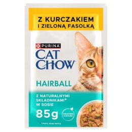 CAT CHOW Hairball Control Karma dla kotów Kurczak Zielona Fasolka sos 85g