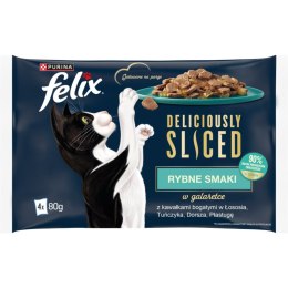 FELIX Deliciously Sliced Rybne Smaki Mokra karma dla kota 4x80 g