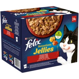 Felix Sensations Jellies Karma dla kotów wiejskie smaki w galaretce 24x85g