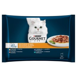 Gourmet Perle Karma dla kotów mini fileciki mix w sosie 340 g (4 x 85 g)