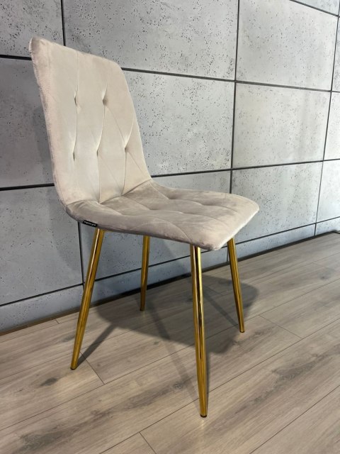 Krzesło tapicerowane BORGO VELVET LIGHT GREY GOLD II GATUNEK Krzesło tapicerowane BORGO VELVET LIGHT GREY GOLD II GATUNEK