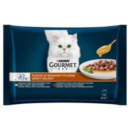 Gourmet Perle Karma dla kotów fileciki w smakowitym sosie 340 g (4 x 85 g)