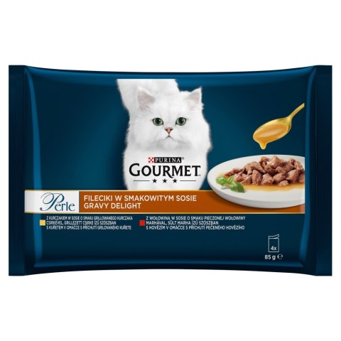 Gourmet Perle Karma dla kotów fileciki w smakowitym sosie 340 g (4 x 85 g)