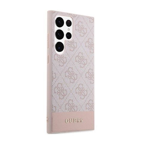 Guess 4G Bottom Stripe Metal Logo Collection - Etui Samsung Galaxy S23 Ultra (różowy) Guess 4G Bottom Stripe Metal Logo Collection - Etui Samsung Galaxy S23 Ultra (różowy)