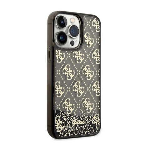 Guess Liquid Glitter Transculent 4G - Etui iPhone 14 Pro Max (Czarny)