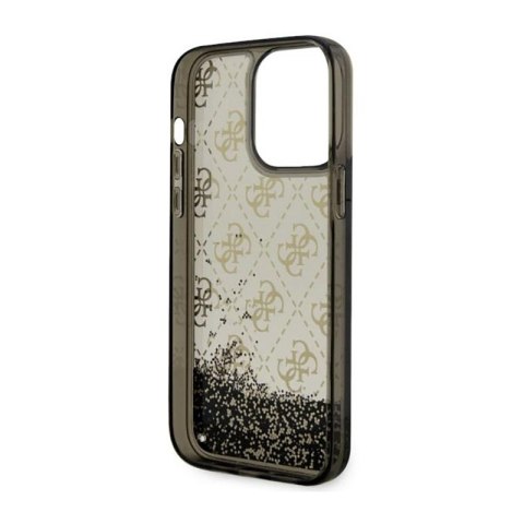 Guess Liquid Glitter Transculent 4G - Etui iPhone 14 Pro Max (Czarny)