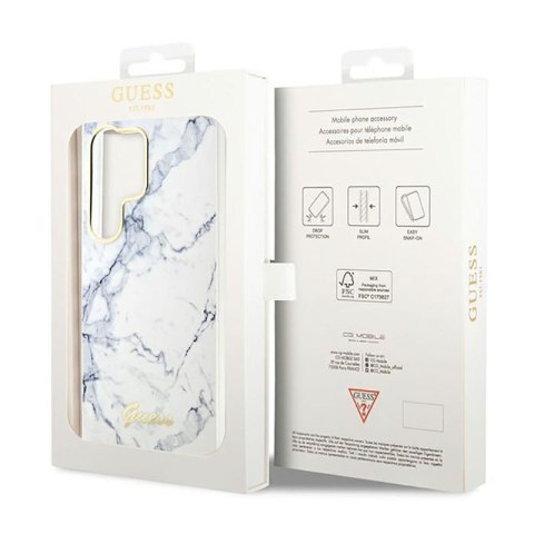 Guess Marble Collection - Etui Samsung Galaxy S23 Ultra (biały) Guess Marble Collection - Etui Samsung Galaxy S23 Ultra (biały)