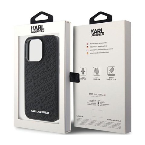 Karl Lagerfeld Quilted K Pattern - Etui iPhone 15 Pro (czarny) Karl Lagerfeld Quilted K Pattern - Etui iPhone 15 Pro (czarny)