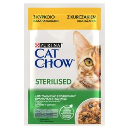 CAT CHOW Karma dla kotów sterylizowanych z kurczakiem i bakłażanem 85 g sos
