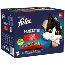 FELIX Fantastic Karma dla Kotów Wiejskie Smaki Mix Mięsny w Galaretce 24x85