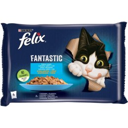 Felix Fantastic Karma dla kotów rybne smaki w galaretce 340 g (4 x 85 g)