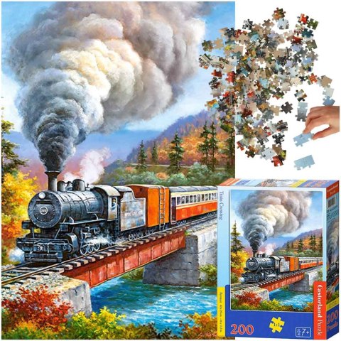 Puzzle układanka 200 elementów Pociąg 7+ CASTORLAND Puzzle układanka 200 elementów Pociąg 7+ CASTORLAND