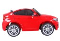 BMW X6M XXL dla 2 dzieci Czerwony + Pilot + Ekoskóra + Pasy + Wolny Start + MP3 USB + LED