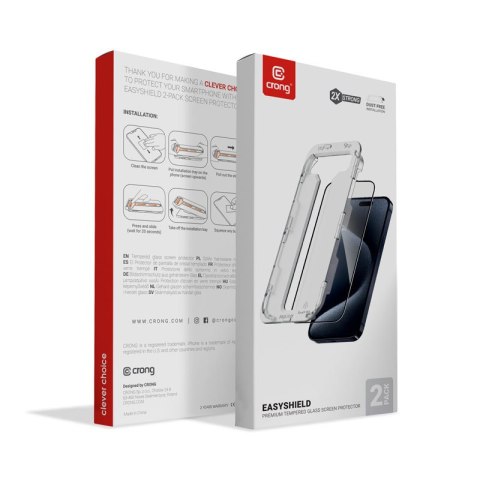 Crong EasyShield 2-Pack - Szkło hartowane iPhone 14 Pro (2 sztuki) Crong EasyShield 2-Pack - Szkło hartowane iPhone 14 Pro (2 sztuki)