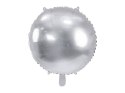 Balon foliowy okrągły Pastylka, srebrny, 45 cm