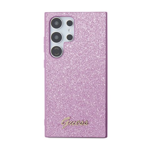 Guess Glitter Flakes Metal Logo Case - Etui Samsung Galaxy S24 Ultra (fioletowy) Guess Glitter Flakes Metal Logo Case - Etui Samsung Galaxy S24 Ultra (fioletowy)