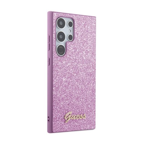 Guess Glitter Flakes Metal Logo Case - Etui Samsung Galaxy S24 Ultra (fioletowy) Guess Glitter Flakes Metal Logo Case - Etui Samsung Galaxy S24 Ultra (fioletowy)