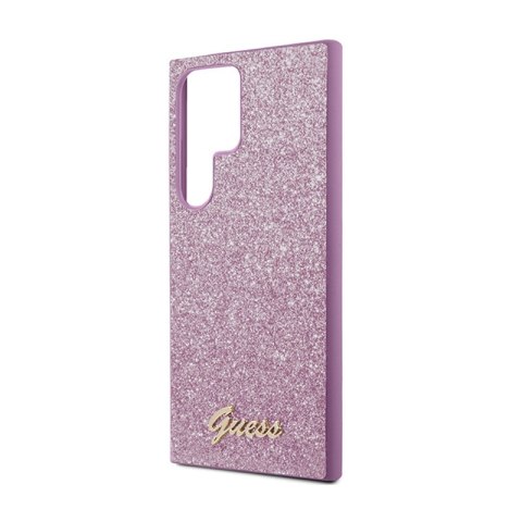 Guess Glitter Flakes Metal Logo Case - Etui Samsung Galaxy S24 Ultra (fioletowy) Guess Glitter Flakes Metal Logo Case - Etui Samsung Galaxy S24 Ultra (fioletowy)