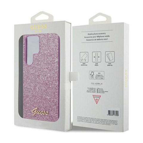 Guess Glitter Flakes Metal Logo Case - Etui Samsung Galaxy S24 Ultra (fioletowy) Guess Glitter Flakes Metal Logo Case - Etui Samsung Galaxy S24 Ultra (fioletowy)