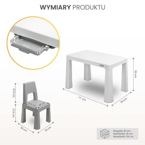 STOLIK DZIECIĘCY MONTI GREY