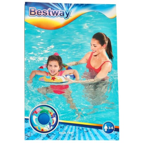 BESTWAY 36113 Kółko do pływania koło dmuchane plażowe 51cm delfiny max 60kg 3-6 lat BESTWAY 36113 Kółko do pływania koło dmuchane plażowe 51cm delfiny max 60kg 3-6 lat