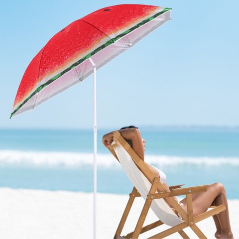 Parasol ogrodowy plażowy regulowany 150cm łamany arbuz Parasol ogrodowy plażowy regulowany 150cm łamany arbuz