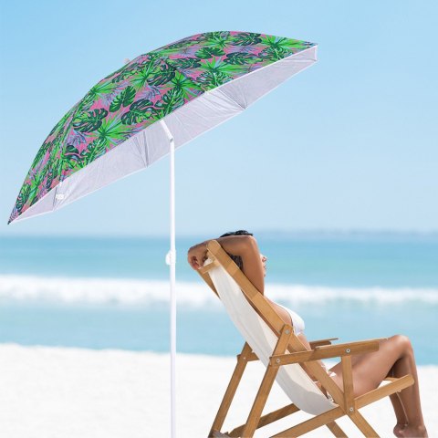 Parasol ogrodowy plażowy regulowany 150cm łamany liście Parasol ogrodowy plażowy regulowany 150cm łamany liście