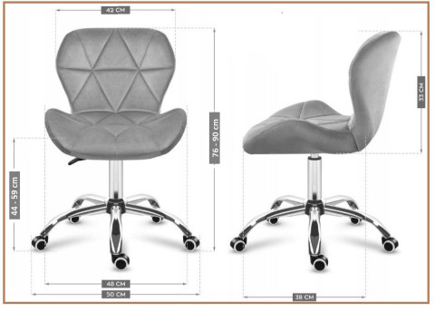 Krzesło obrotowe VASTO OFFICE VELVET MINT SMOKE OUTLET