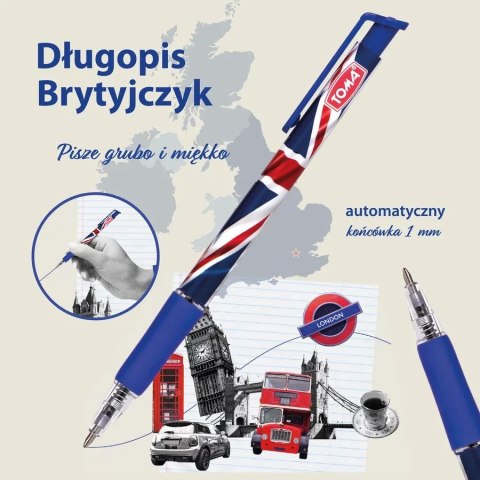 Długopis automatyczny Great Britain niebieski TO-068 TOMA Długopis automatyczny Great Britain niebieski TO-068 TOMA